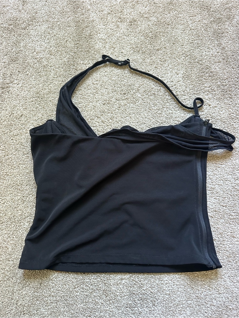 White Fox Black Mesh Off Shoulder Love To Love You Top - Picture 4 of 6